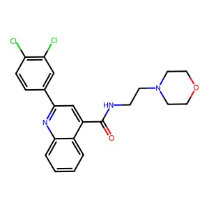 2-(3,4-dichlorophenyl)-N-(2-morpholin-4-ylethyl)quinoline-4-carboxamide structure