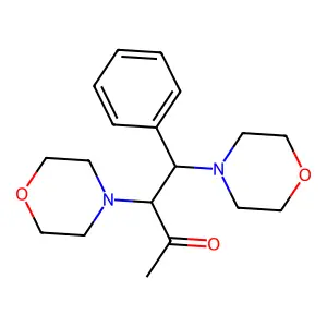 Morpholine, (1-acetyl-2-phenylethylene)di- structure