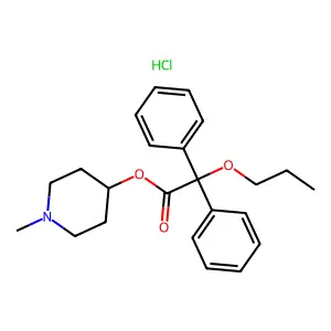 Diphenylpropoxyacetic acid 1-methyl-4-piperidyl ester hydrochloride structure