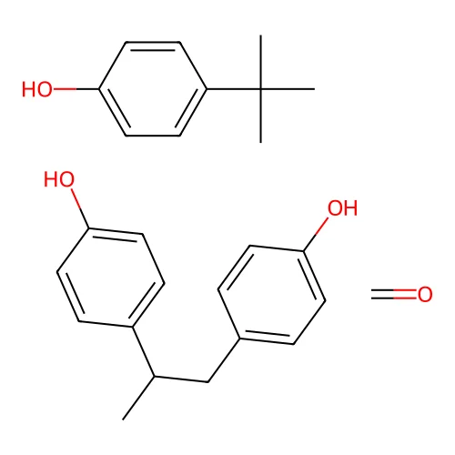 p-tert-Butylphenol, bisphenol A, formaldehyde resin structure