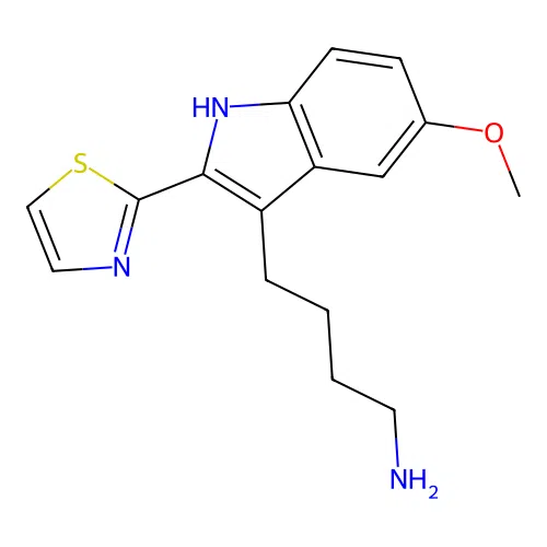 4-[5-methoxy-2-(1,3-thiazol-2-yl)-1H-indol-3-yl]butan-1-amine structure