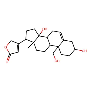 3,14,19-Trihydroxycarda-5,20(22)-dienolide structure