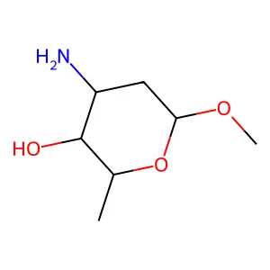 Methyl-3-amino-2,3,6-trideoxy-alpha-L-arabino-hexopyranoside structure