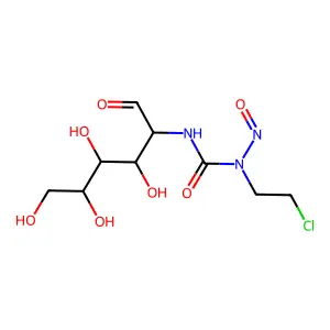 1-(2-Chloroethyl)-1-nitroso-3-[2,4,5-trihydroxy-6-(hydroxymethyl)oxan-3-yl]urea structure