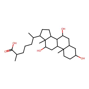 3Alpha,7Alpha,12Alpha-trihydroxy-5Beta-cholestan-26-oic acid structure