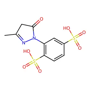 2-(4,5-Dihydro-3-methyl-5-oxo-1H-pyrazol-1-yl)benzene-1,4-disulphonic acid structure