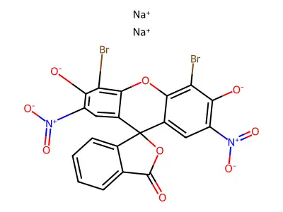 Sodium 2-(4,5-dibromo-2,7-dinitro-6-oxido-3-oxo-3H-xanthen-9-yl)benzoate structure