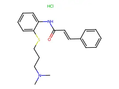 2'-(3-Dimethylaminopropylthio) cinnamanilide hydrochloride structure