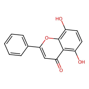 5,8-dihydroxy-2-phenyl-4H-1-benzopyran-4-one structure