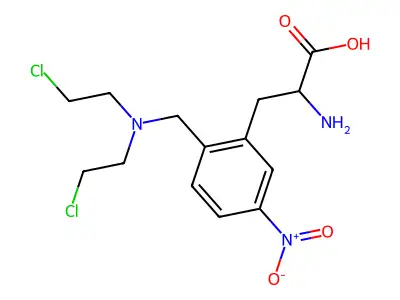 2-((Bis(2-chloroethyl)amino)methyl)-5-nitrophenylalanine structure
