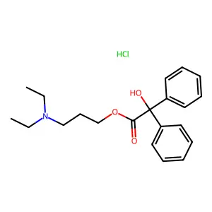 3-(Diethylamino)propyl hydroxy(diphenyl)acetate--hydrogen chloride (1/1) structure