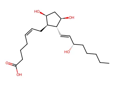 7-[3,5-Dihydroxy-2-(3-hydroxyoct-1-enyl)cyclopentyl]hept-5-enoic acid structure