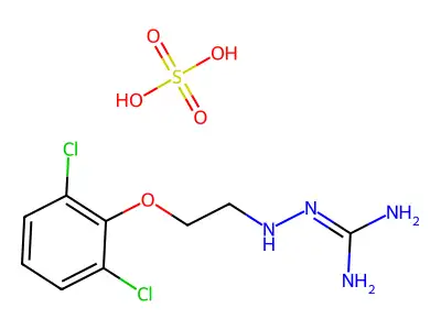 Bis[3-[2-(2,6-dichlorophenoxy)ethyl]carbazamidine] sulphate structure