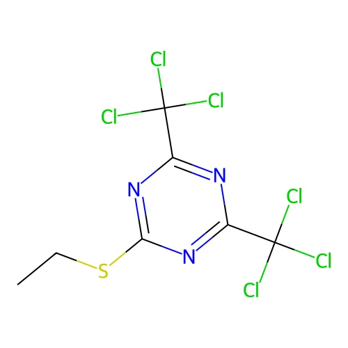 s-Triazine, 2-(ethylthio)-4,6-bis(trichloromethyl)- structure