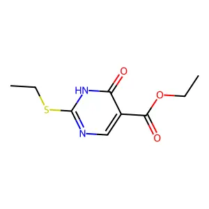 5-Pyrimidinecarboxylic acid, 2-(ethylthio)-4-hydroxy-, ethyl ester structure