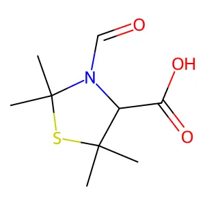 3-Formyl-2,2,5,5-tetramethylthiazolidine-4-carboxylic acid structure