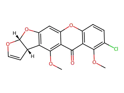 7-Chloro-4,6-dimethoxy-3a,12a-dihydro-5h-furo[3',2':4,5]furo[3,2-b]xanthen-5-one structure