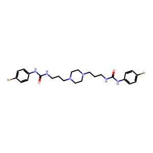 Urea, 1,1'-(1,4-piperazinediylbis(trimethylene))bis(3-(p-bromophenyl)- structure