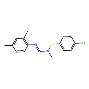 N-((p-Chlorophenyl)thio)-N-methyl-N'-2,4-xylylformamidine structure