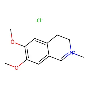 Isoquinolinium, 3,4-dihydro-6,7-dimethoxy-2-methyl-, chloride (1:1) structure