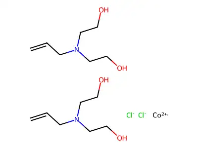 Cobalt(2+);bis(2-[2-hydroxyethyl(prop-2-enyl)amino]ethanol);dichloride structure