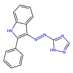 2-Phenyl-3-(1H-1,2,4-triazol-5-ylazo)-1H-indole structure