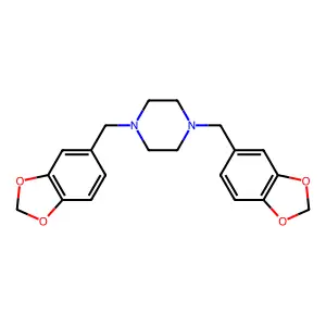 1,4-Bis(1,3-benzodioxol-5-ylmethyl)piperazine structure