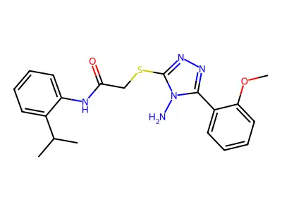 2-[4-amino-5-(2-methoxyphenyl)(1,2,4-triazol-3-ylthio)]-N-[2-(methylethyl)phen yl]acetamide structure