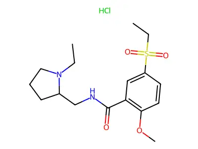 Sultopride HCl structure