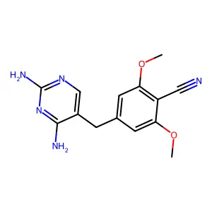 Benzonitrile, 4-((2,4-diamino-5-pyrimidinyl)methyl)-2,6-dimethoxy- structure