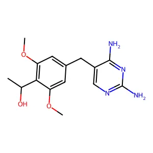 Benzyl alcohol, 4-(2,4-diamino-5-pyrimidinylmethyl)-2,6-dimethoxy-alpha-methyl- structure