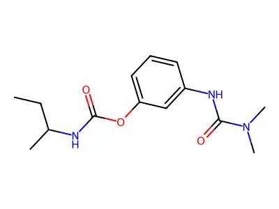Urea, 1,1-dimethyl-3-(m-hydroxyphenyl)-, sec-butylcarbamate (ester) structure