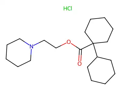 2-Piperidin-1-ium-1-ylethyl 1-cyclohexylcyclohexane-1-carboxylate;chloride structure