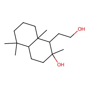 Decahydro-2-hydroxy-2,5,5,8a-tetramethylnaphthalene-1-ethanol structure