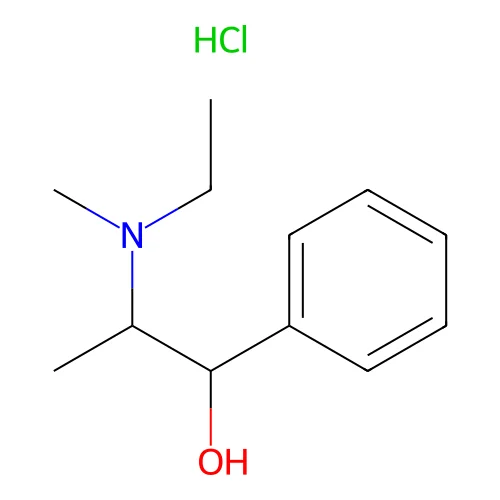 alpha-(1-(Ethylmethylamino)ethyl)benzyl alcohol hydrochloride structure