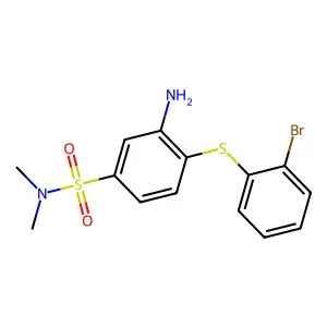 3-Amino-4-((2-bromophenyl)thio)-N,N-dimethylbenzenesulphonamide structure