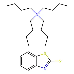 1-Butanaminium, N,N,N-tributyl-, salt with 2(3H)-benzothiazolethione (1:1) structure