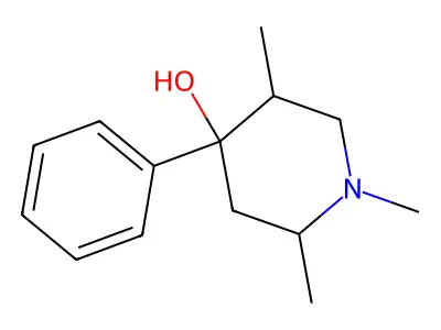 1,2,5-Trimethyl-4-phenylpiperidin-4-ol structure
