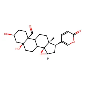 3,5-Dihydroxy-19-oxo-14,15-epoxybufa-20,22-dienolide structure