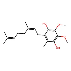2-(3,7-Dimethylocta-2,6-dien-1-yl)-5,6-dimethoxy-3-methylbenzene-1,4-diol structure