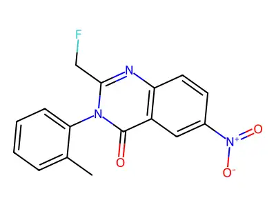 4(3H)-Quinazolinone, 2-(fluoromethyl)-3-(2-methylphenyl)-6-nitro- structure