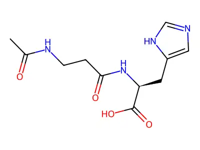 2-(3-acetamidopropanoylamino)-3-(1H-imidazol-5-yl)propanoic acid structure