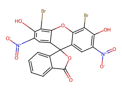 2-(4,5-Dibromo-3-hydroxy-2,7-dinitro-6-oxoxanthen-9-yl)benzoic acid structure