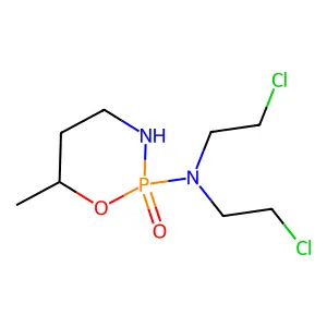 2-(Bis(2-chloroethyl)amino)-6-methyl-1,3,2lambda~5~-oxazaphosphinan-2-one structure