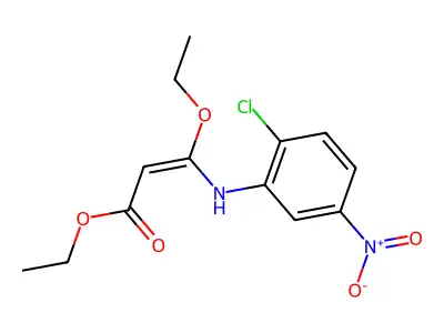 Ethyl 3-[(2-chloro-5-nitrophenyl)amino]-3-ethoxyacrylate structure