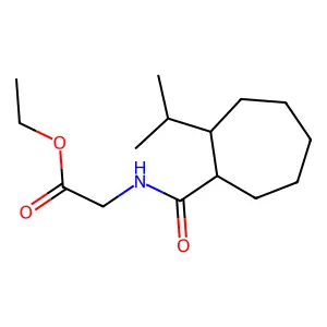 Ethyl N-(2-isopropylcycloheptanecarbonyl)glycinate structure