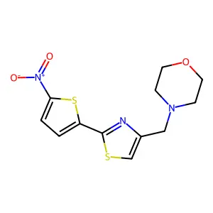 Thiazole, 4-morpholinomethyl-2-(5-nitro-2-thienyl)- structure