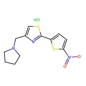 Thiazole, 2-(5-nitro-2-thienyl)-4-pyrrolidinylmethyl-, hydrochloride structure