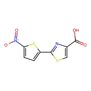 Thiazole-4-carboxylic acid, 2-(5-nitro-2-thienyl)- structure