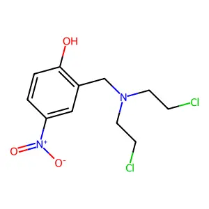 2-((Bis(2-chloroethyl)amino)methyl)-4-nitrophenol structure